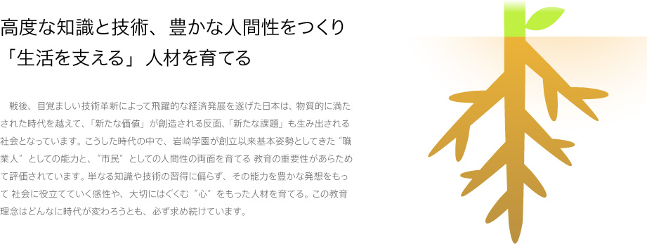 高度な知識と技術、豊かな人間性をつくり「生活を支える」人材を育てる